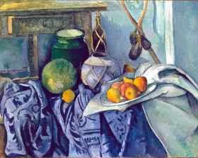 Still Life with a Ginger Jar and Eggplants by Paul Cezanne