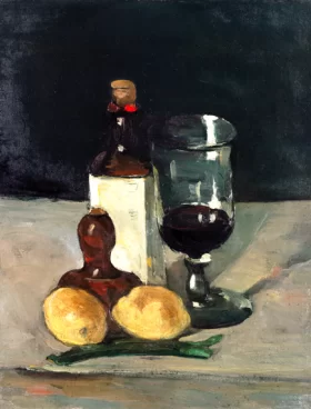 Still Life with Bottle, Glass, and Lemons by Paul Cezanne