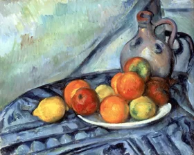 Fruit and a Jug on a Table 1890 by Paul Cezanne