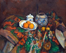 Still Life with Ginger Jar, Sugar Bowl, and Oranges by Paul Cezanne