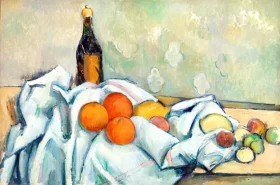 Bottle and Fruits 1890 by Paul Cezanne