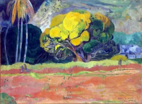 Fatata Te Moua (At the Foot of a Mountain) by Paul Gauguin Fatata Te Moua (At the Foot of a Mountain) by Paul Gauguin