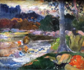 Tahitians on the Riverbank by Paul Gauguin Tahitians on the Riverbank by Paul Gauguin