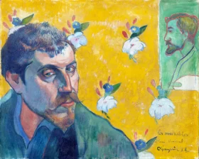 Self Portrait with Portrait of Bernard, 'Les MiséRables' by Paul Gauguin Self Portrait with Portrait of Bernard, 'Les MiséRables' by Paul Gauguin