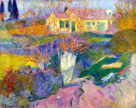 Les Mas, Environs D'Arles by Paul Gauguin Les Mas, Environs D'Arles by Paul Gauguin