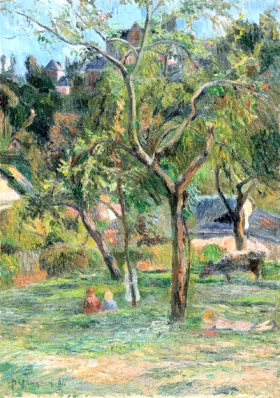An Orchard Under the Church of Bihorel by Paul Gauguin An Orchard Under the Church of Bihorel by Paul Gauguin