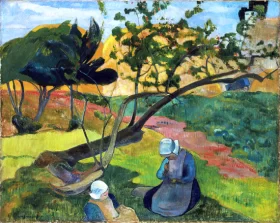 Landscape with Two Breton Women by Paul Gauguin Landscape with Two Breton Women by Paul Gauguin