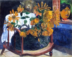 Still Life with Sunflowers on An Armchair by Paul Gauguin Still Life with Sunflowers on An Armchair by Paul Gauguin