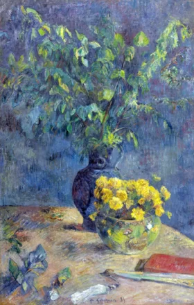 Deux Vases De Fleurs Et Un ÉVentail by Paul Gauguin Deux Vases De Fleurs Et Un ÉVentail by Paul Gauguin