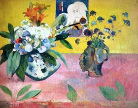 Flowers and a Japanese Print by Paul Gauguin Flowers and a Japanese Print by Paul Gauguin