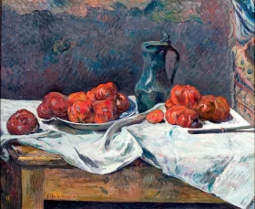 Tomatoes and a Pewter Tankard on a Table by Paul Gauguin Tomatoes and a Pewter Tankard on a Table by Paul Gauguin