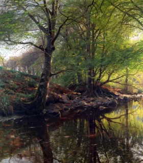 Skovbæk 1910 by Peder Mørk Mønsted