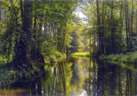Fishing from a Punt, 1910 by Peder Mørk Mønsted Fishing from a Punt, 1910 by Peder Mørk Mønsted