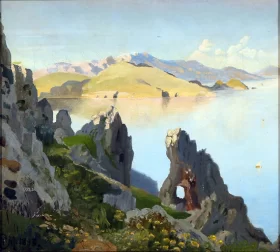 Arco Naturale, View from Naples 1893 by Peder Mørk Mønsted Arco Naturale, View from Naples 1893 by Peder Mørk Mønsted