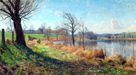 A View of Hornbæk 1916 by Peder Mørk Mønsted A View of Hornbæk 1916 by Peder Mørk Mønsted