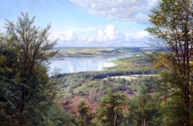 A view from Hans Christian Andersen's bank, Himmelbjergit 1927 by Peder Mørk Mønsted A view from Hans Christian Andersen's bank, Himmelbjergit 1927 by Peder Mørk Mønsted