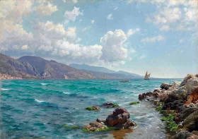 Cap Martin, France 1907 by Peder Mørk Mønsted Cap Martin, France 1907 by Peder Mørk Mønsted