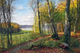 A Woodland Path 1898 by Peder Mørk Mønsted A Woodland Path 1898 by Peder Mørk Mønsted