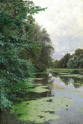 View from Ørholm with the swallows flying low 1894 by Peder Mørk Mønsted