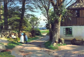 Early spring day in the countryside, Fredensborg 1922 by Peder Mørk Mønsted