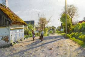 Late spring day in Vallensbæk 1922 by Peder Mørk Mønsted