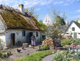 Spring in Hjembaek 1924 by Peder Mørk Mønsted