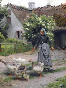 Gåsemor, 1919 by Peder Mørk Mønsted Gåsemor, 1919 by Peder Mørk Mønsted