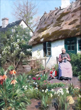 In the garden by Peder Mørk Mønsted