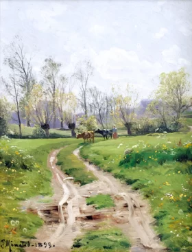 A country lane, 1899 by Peder Mørk Mønsted