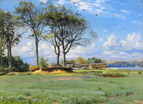 Spring Landscape 1893 by Peder Mørk Mønsted Spring Landscape 1893 by Peder Mørk Mønsted