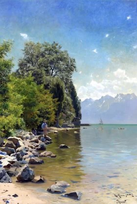 Lac Léman 1887 by Peder Mørk Mønsted Lac Léman 1887 by Peder Mørk Mønsted