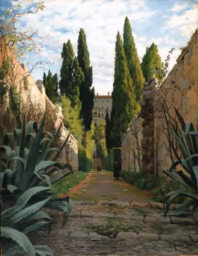 An Italian villa 1885 by Peder Mørk Mønsted An Italian villa 1885 by Peder Mørk Mønsted
