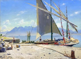 View of Vevey, 1887 by Peder Mørk Mønsted View of Vevey, 1887 by Peder Mørk Mønsted