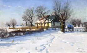 Farm House in Winter, 1922 by Peder Mørk Mønsted