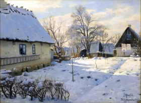 Winter in Bröndbyvester in Dänemark, 1923 by Peder Mørk Mønsted