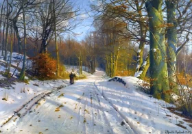 Winter landscape, 1917 by Peder Mørk Mønsted