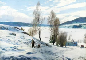 Winter in Odnes, Norway 1935 by Peder Mørk Mønsted
