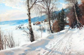 Winterscene from Vignaes, 1916 by Peder Mørk Mønsted