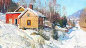 Vingnaes at Lillehammer, 1918 by Peder Mørk Mønsted