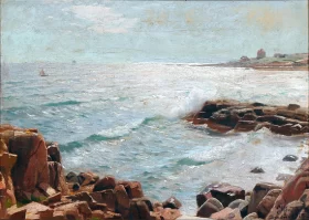 The coast at Sandvig, Bornholm 1918 by Peder Mørk Mønsted