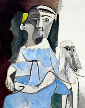 Femme Au Chien by Pablo Picasso (inspired)