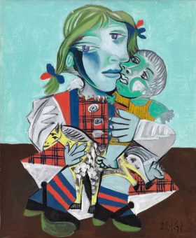Maya à la Poupée et Au Cheval by Pablo Picasso (inspired)