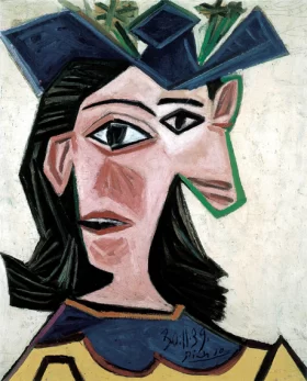 Woman's Bust with Hat (Dora) by Pablo Picasso (inspired)