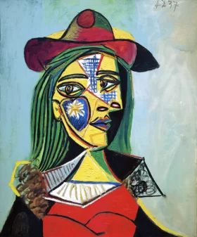 Dona Amb Barret and Coll De Pell by Pablo Picasso (inspired)