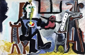 The Painter in his Studio by Pablo Picasso (inspired)