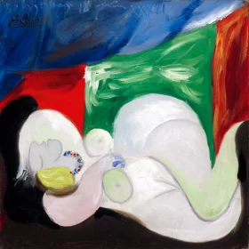 Femme Nue Couchée Au Collier by Pablo Picasso (inspired)