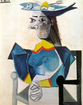 Woman in a Fish Hat by Pablo Picasso (inspired)