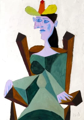 Woman Sitting on a Chair by Pablo Picasso (inspired)