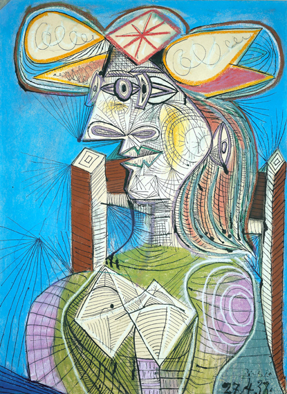 Seated Woman (Dora) by Pablo Picasso (Inspired by), oil painting reproduction on canvas Seated Woman (Dora) by Pablo Picasso (inspired)