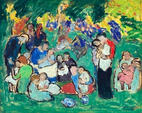 Enfants Dans Le Jardin Du Luxembourg by Pablo Picasso (inspired)